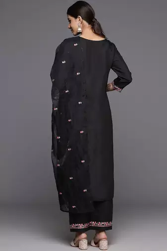 Women Floral Embroidered Regular Thread Work Kurta with Trousers & Dupatta