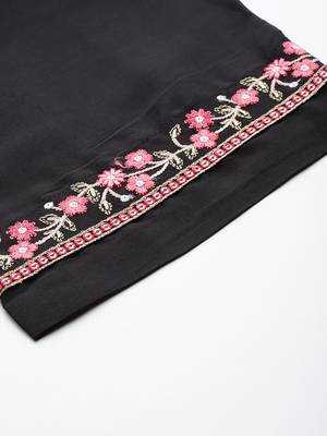 Women Floral Embroidered Regular Thread Work Kurta with Trousers & Dupatta 8