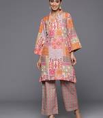 Ethnic Motifs Printed Flared Sleeves Kurta with Trousers