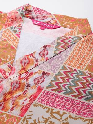 Ethnic Motifs Printed Flared Sleeves Kurta with Trousers 2