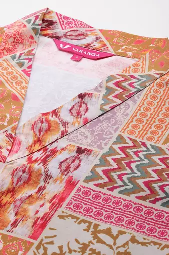 Ethnic Motifs Printed Flared Sleeves Kurta with Trousers