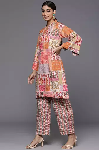 Ethnic Motifs Printed Flared Sleeves Kurta with Trousers