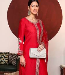Ethnic Motifs Embroidered Zari Kurta with Trousers & Dupatta