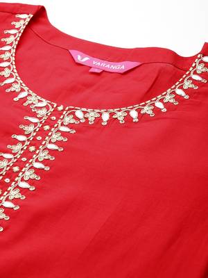 Ethnic Motifs Embroidered Zari Kurta with Trousers & Dupatta 3