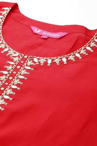 Ethnic Motifs Embroidered Zari Kurta with Trousers & Dupatta