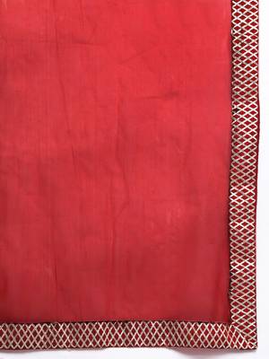 Ethnic Motifs Embroidered Zari Kurta with Trousers & Dupatta 5