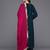 V- Neck Aliya Cut Winter A Line Kurta & Palazzo With Contrast Dupatta