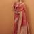 Rust tussar silk saree with rich zari border saree