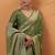 Olive tussar silk saree with rich zari border saree