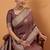 Brown tussar silk saree with rich zari border saree
