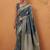 Gray tussar silk saree with rich zari border saree