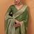 Olive tussar silk saree with rich zari border saree
