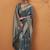 Gray tussar silk saree with rich zari border saree