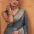 Gray tussar silk saree with rich zari border saree