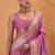 Onion pink tussar silk saree with rich zari border saree