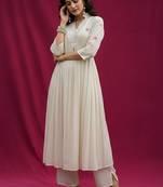 Women Ethnic Motifs Printed Tiered Pure Cotton Kurta with Palazzos