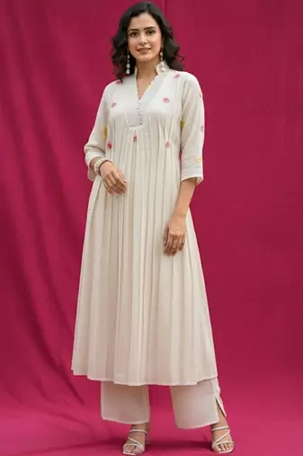 Women Ethnic Motifs Printed Tiered Pure Cotton Kurta with Palazzos