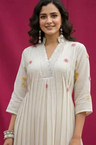 Women Ethnic Motifs Printed Tiered Pure Cotton Kurta with Palazzos