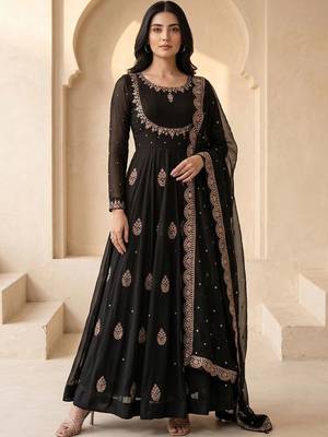 Women Ethnic Motifs Embroidered Empire Thread Work Kurta with Palazzos & With Dupatta 1
