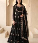 Women Ethnic Motifs Embroidered Empire Thread Work Kurta with Palazzos & With Dupatta