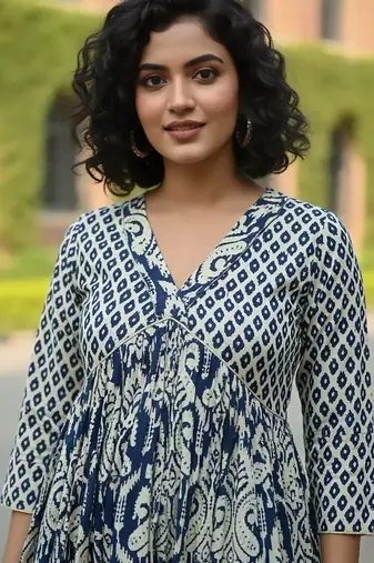 Women Ethnic Motifs Printed Empire Kurta with Trousers