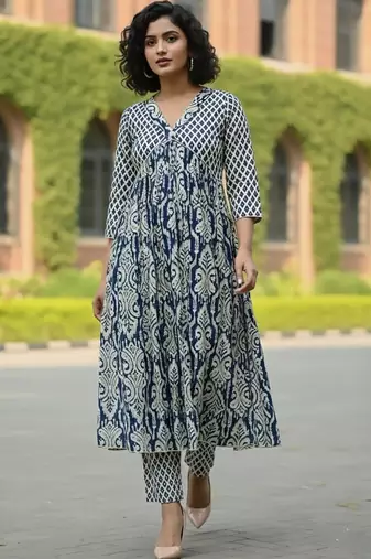 Women Ethnic Motifs Printed Empire Kurta with Trousers