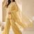 Women Ethnic Motifs Embroidered Empire Thread Work Silk Chiffon Kurti with Palazzos & With Dupatta