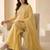 Women Ethnic Motifs Embroidered Empire Thread Work Silk Chiffon Kurti with Palazzos & With Dupatta