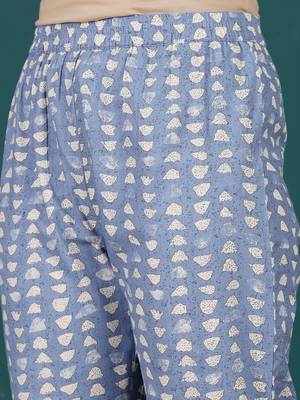 Floral Printed V-Neck Pure Cotton Straight Kurta With Trousers & Dupatta 6