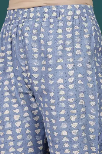 Floral Printed V-Neck Pure Cotton Straight Kurta With Trousers & Dupatta