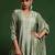 Floral Embroidered V-Neck A-Line Kurta With Sharara And Dupatta