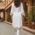 Floral Embroidered Pure Cotton Flared Sleeves V-Neck Straight Kurta With Trousers