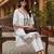 Floral Embroidered Pure Cotton Flared Sleeves V-Neck Straight Kurta With Trousers