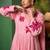 Women Floral Embroidered Empire Thread Work Chanderi Cotton Kurta with Palazzos & With Dupatta