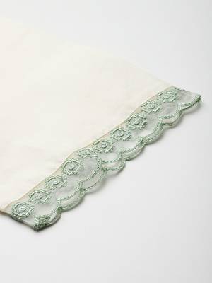 Floral Embroidered Thread Work Pure Cotton Kurta With Trousers & Dupatta 9