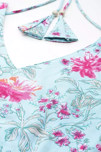 Women Floral Printed Panelled Pure Cotton Kurta with Trousers & With Dupatta
