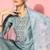 Floral Embroidered Regular Beads & Stones Kurta with Trousers & Dupatta