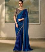 Blue luxurious party wear saree