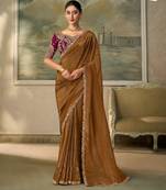 Chiku luxurious party wear saree