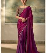 Wine luxurious party wear saree