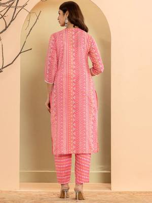 Ethnic Motifs Printed Regular Mirror Work Kurta with Trousers & With Dupatta 5