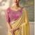 Yellow luxurious party wear saree