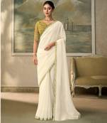 Silver luxurious party wear saree