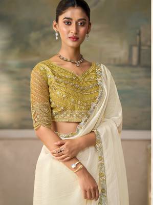 Silver luxurious party wear saree 2
