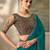 Teal luxurious party wear saree
