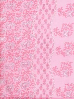 Women Floral Printed Thread Work Pure Cotton Kurta with Trousers & With Dupatta 5