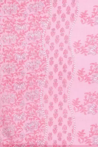 Women Floral Printed Thread Work Pure Cotton Kurta with Trousers & With Dupatta