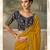 Yellow luxurious party wear saree
