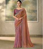 Mauve luxurious party wear saree
