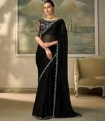 Black luxurious party wear saree